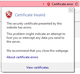 no valid certificate