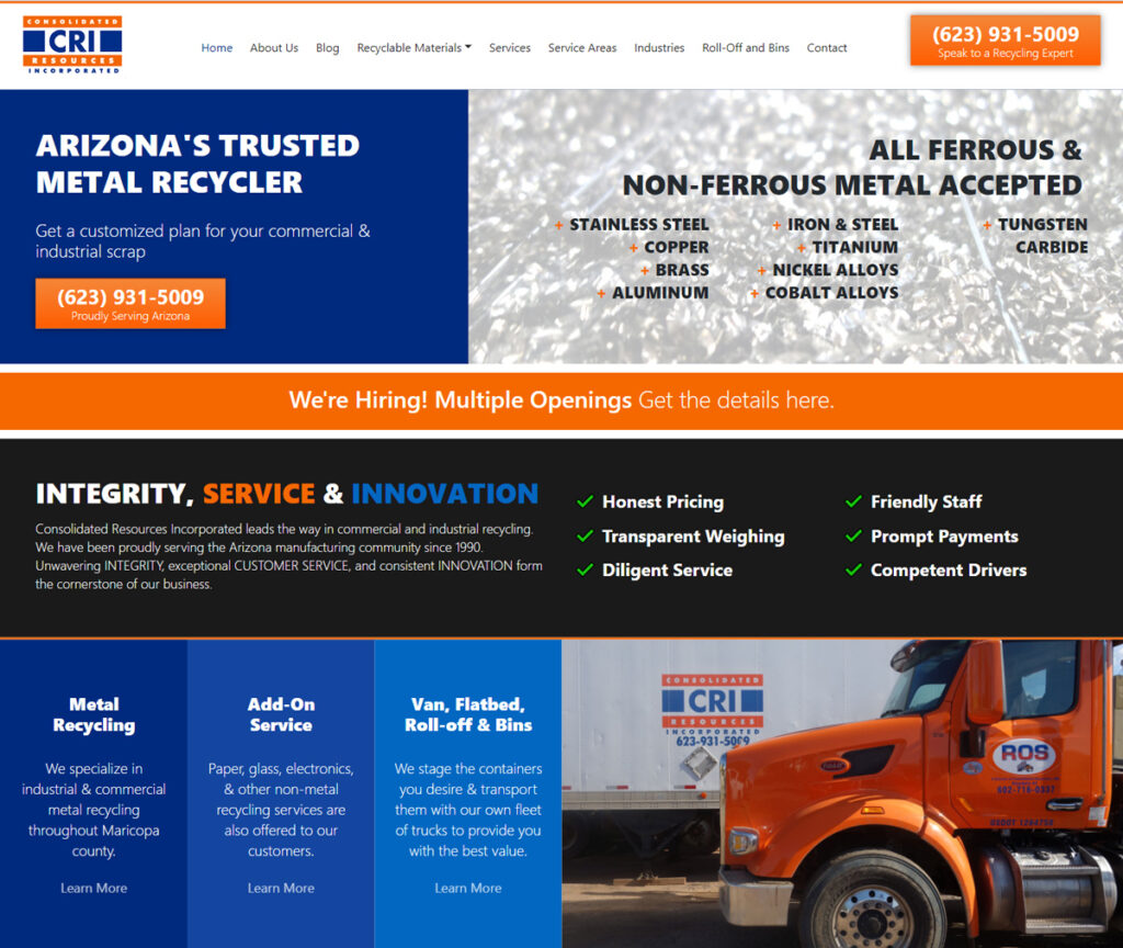 contento interactive group website design: consolidated resources inc