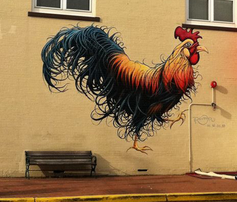 Montclair NJ chicken mural