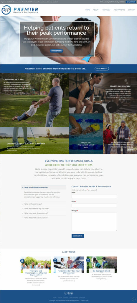 premier health yardly website design