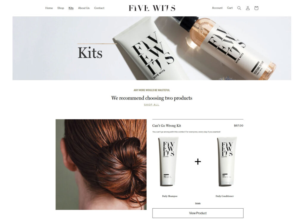 five wits shopify website build