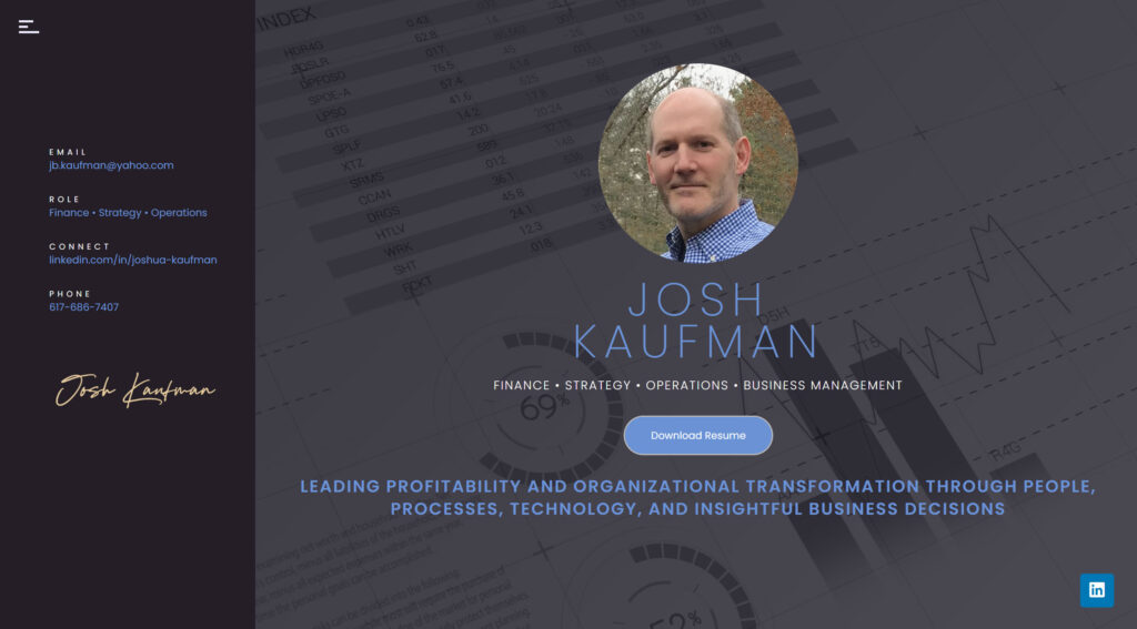 josh kaufman - wordpress website build